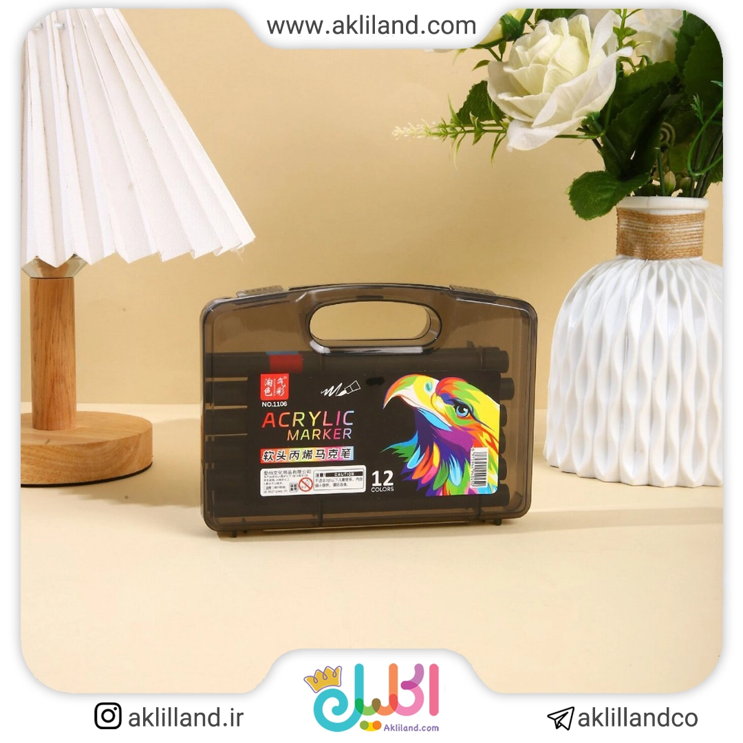ماژیک آکرولیک نوک نرم 12 رنگ