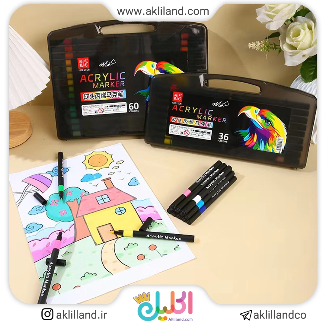 ماژیک اکریلیک نوک نرم 48 رنگ