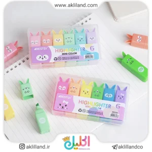 ماژیک هایلایتر 6 عددی خرگوشی