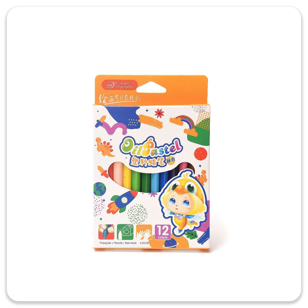 مداد شمعی پلاستیکی 12 رنگ