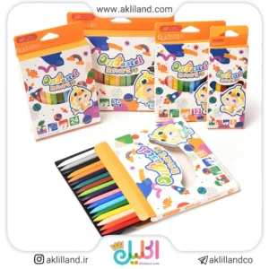 مداد شمعی پلاستیکی 12 رنگ