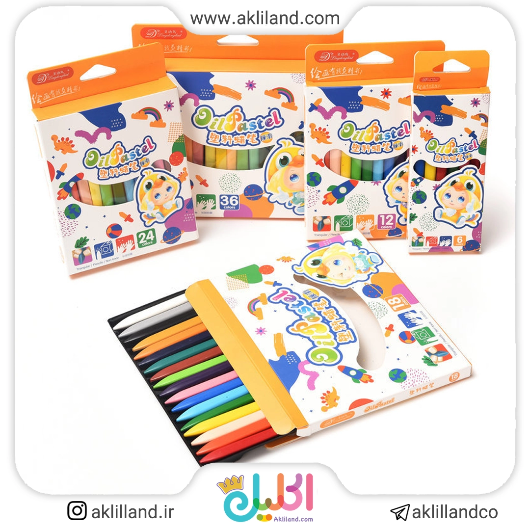 مداد شمعی پلاستیکی 12 رنگ