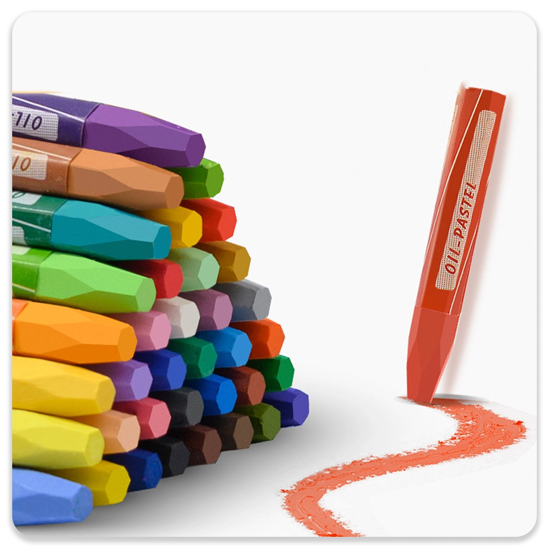 مداد شمعی 24 رنگ ساده