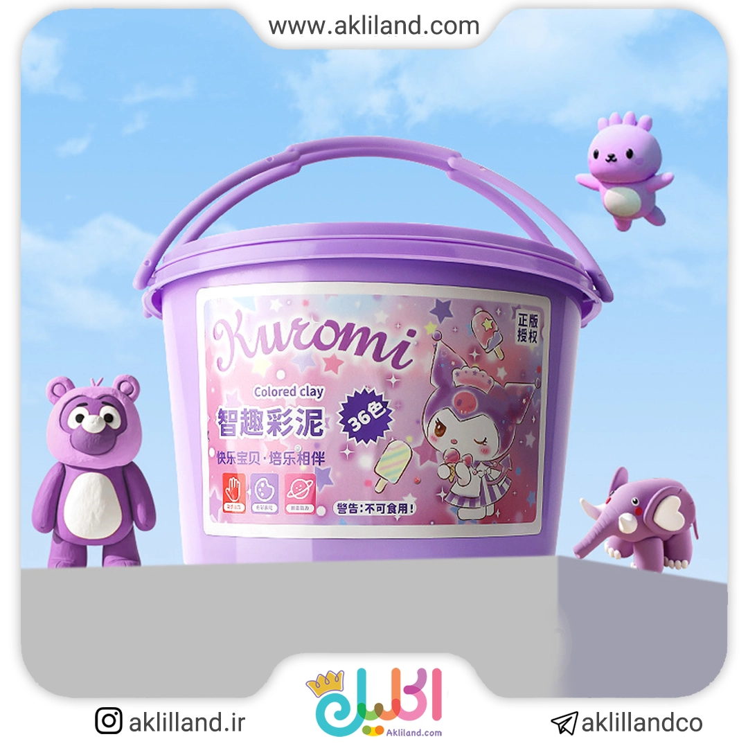 خمیر کلی رنگی سطلی 36 عددی