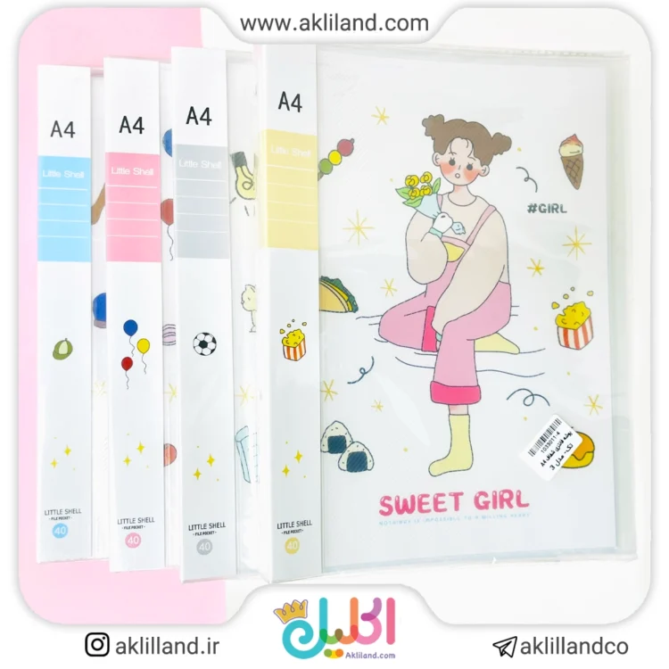 پوشه فانتزی شفاف A4(رندوم)