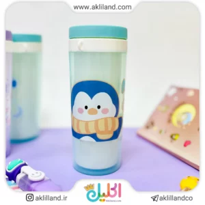 لیوان پلاستیکی درب دار حیوانات شاد