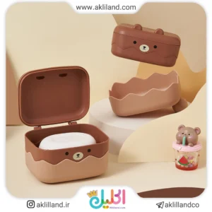 جا صابونی درب دار خرس قهوه ای