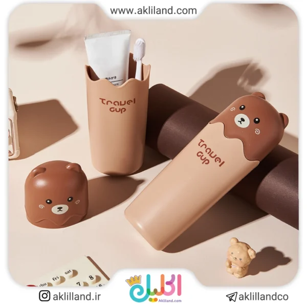 جا مسواکی خرس قهوه ای