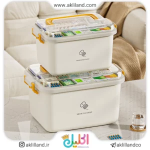 جعبه دارو کوچک دسته رنگی