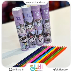 مداد رنگی استوانه ای 12 رنگ کرومی (مدل رندوم)